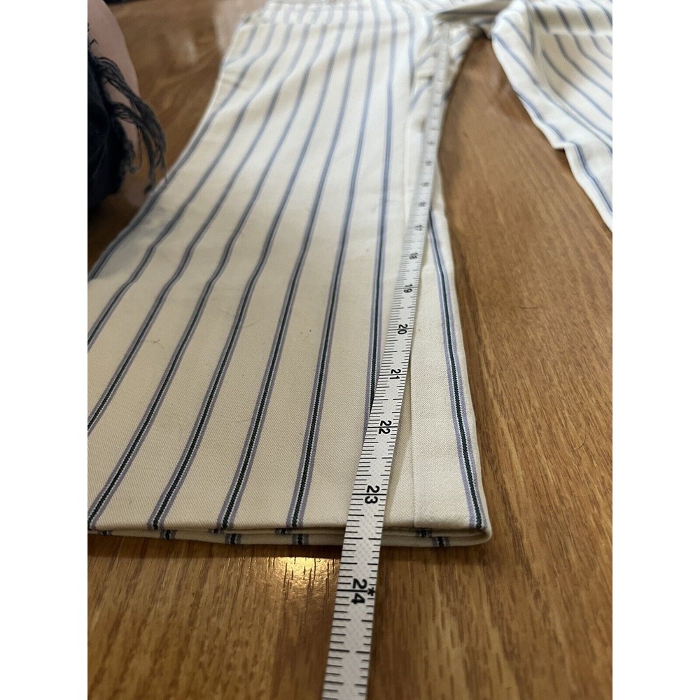 Anthropologie The Essential Slim Striped Crop Trouser Pants Size 2 - Picture 8 of 9